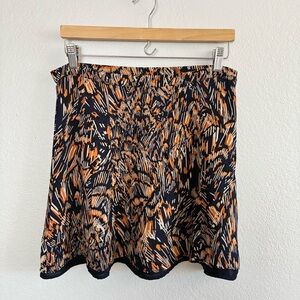 Reiss A-Line Skirt Blue Orange Print Size 8